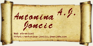 Antonina Jončić vizit kartica